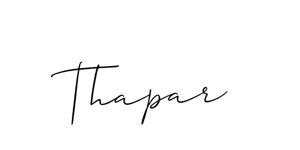 Use a signature maker to create a handwritten signature online. With this signature software, you can design (Allison_Script) your own signature for name Thapar. Thapar signature style 2 images and pictures png