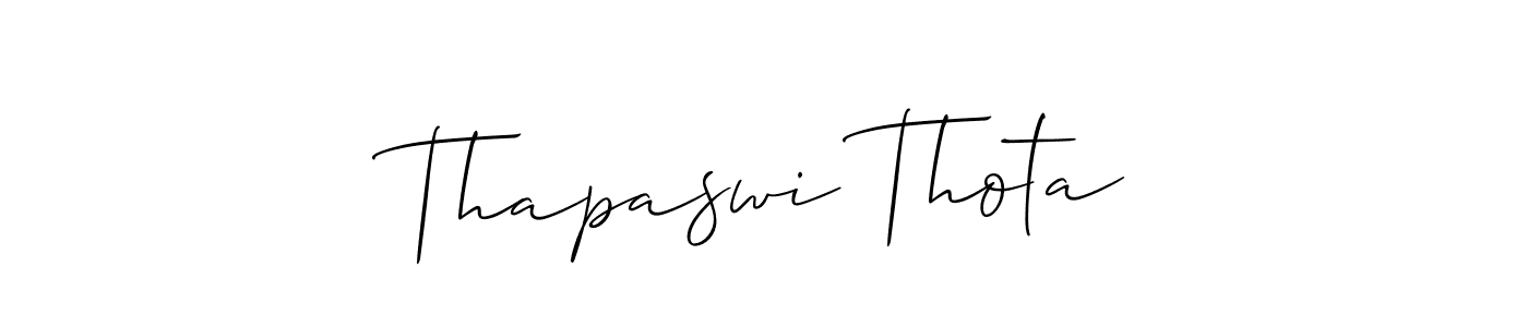 Similarly Allison_Script is the best handwritten signature design. Signature creator online .You can use it as an online autograph creator for name Thapaswi Thota. Thapaswi Thota signature style 2 images and pictures png
