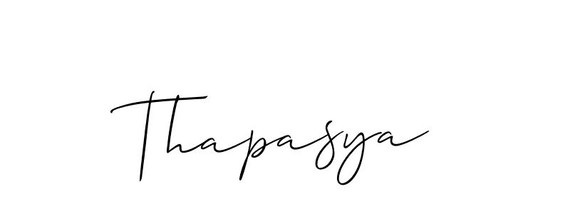 You should practise on your own different ways (Allison_Script) to write your name (Thapasya) in signature. don't let someone else do it for you. Thapasya signature style 2 images and pictures png