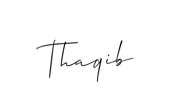 Make a beautiful signature design for name Thaqib. With this signature (Allison_Script) style, you can create a handwritten signature for free. Thaqib signature style 2 images and pictures png