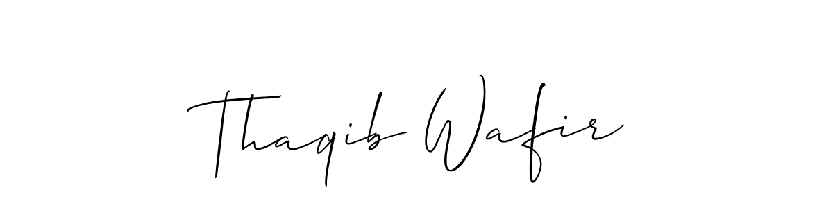 Use a signature maker to create a handwritten signature online. With this signature software, you can design (Allison_Script) your own signature for name Thaqib Wafir. Thaqib Wafir signature style 2 images and pictures png