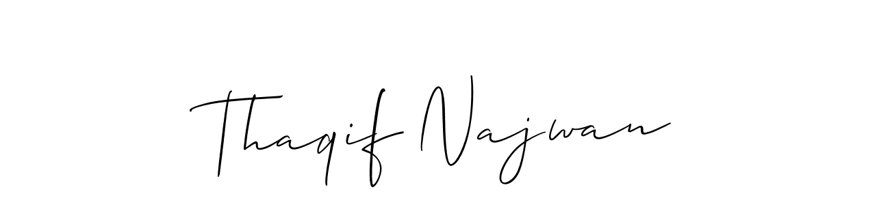 This is the best signature style for the Thaqif Najwan name. Also you like these signature font (Allison_Script). Mix name signature. Thaqif Najwan signature style 2 images and pictures png