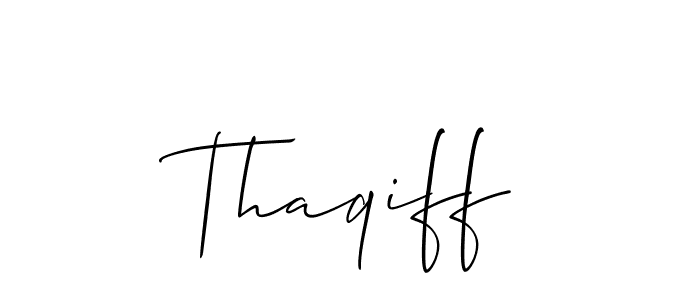 Make a beautiful signature design for name Thaqiff. Use this online signature maker to create a handwritten signature for free. Thaqiff signature style 2 images and pictures png