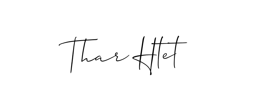 Use a signature maker to create a handwritten signature online. With this signature software, you can design (Allison_Script) your own signature for name Thar Htet. Thar Htet signature style 2 images and pictures png