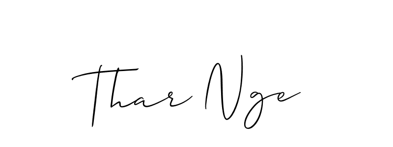 Thar Nge stylish signature style. Best Handwritten Sign (Allison_Script) for my name. Handwritten Signature Collection Ideas for my name Thar Nge. Thar Nge signature style 2 images and pictures png