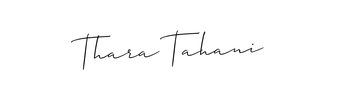 How to Draw Thara Tahani signature style? Allison_Script is a latest design signature styles for name Thara Tahani. Thara Tahani signature style 2 images and pictures png