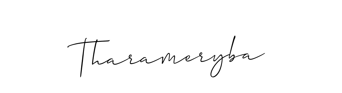 Also we have Tharameryba name is the best signature style. Create professional handwritten signature collection using Allison_Script autograph style. Tharameryba signature style 2 images and pictures png