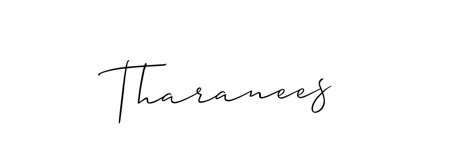 Tharanees stylish signature style. Best Handwritten Sign (Allison_Script) for my name. Handwritten Signature Collection Ideas for my name Tharanees. Tharanees signature style 2 images and pictures png