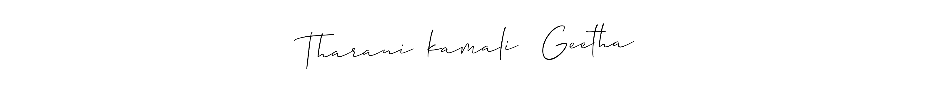 You can use this online signature creator to create a handwritten signature for the name Tharani❤️kamali❤️ Geetha. This is the best online autograph maker. Tharani❤️kamali❤️ Geetha signature style 2 images and pictures png