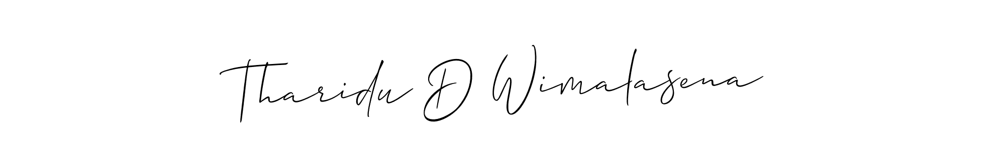 You should practise on your own different ways (Allison_Script) to write your name (Tharidu D Wimalasena) in signature. don't let someone else do it for you. Tharidu D Wimalasena signature style 2 images and pictures png