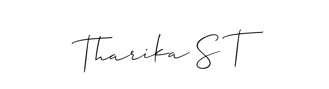 Make a short Tharika S T signature style. Manage your documents anywhere anytime using Allison_Script. Create and add eSignatures, submit forms, share and send files easily. Tharika S T signature style 2 images and pictures png