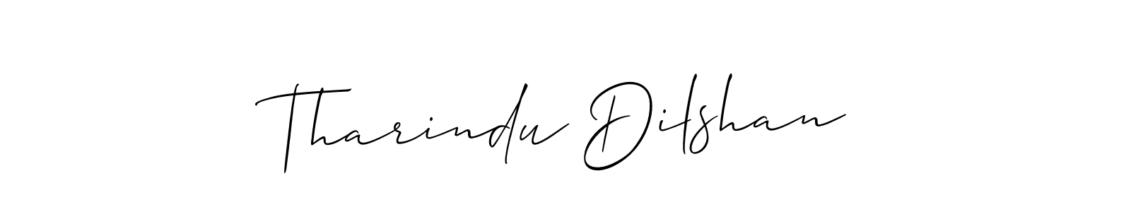 Make a beautiful signature design for name Tharindu Dilshan. With this signature (Allison_Script) style, you can create a handwritten signature for free. Tharindu Dilshan signature style 2 images and pictures png