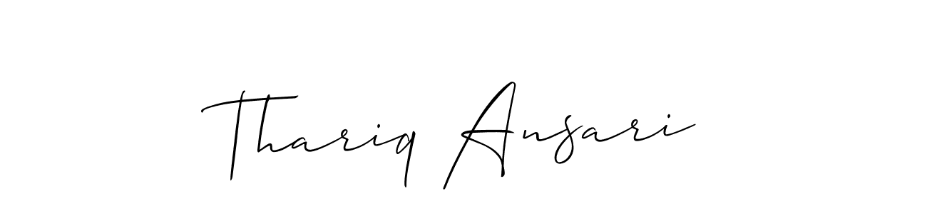 Allison_Script is a professional signature style that is perfect for those who want to add a touch of class to their signature. It is also a great choice for those who want to make their signature more unique. Get Thariq Ansari name to fancy signature for free. Thariq Ansari signature style 2 images and pictures png