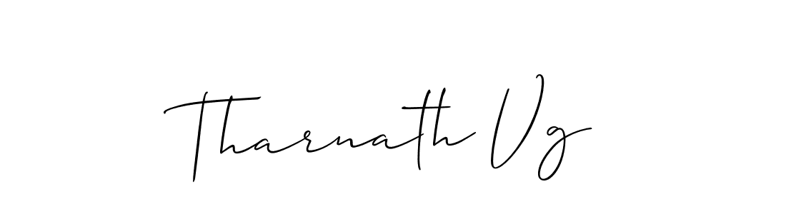 How to make Tharnath Vg signature? Allison_Script is a professional autograph style. Create handwritten signature for Tharnath Vg name. Tharnath Vg signature style 2 images and pictures png