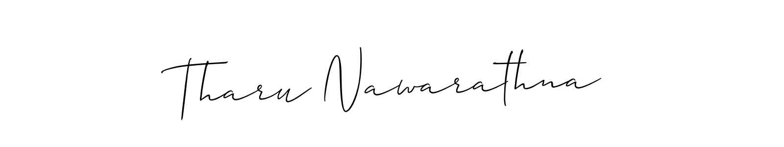 Use a signature maker to create a handwritten signature online. With this signature software, you can design (Allison_Script) your own signature for name Tharu Nawarathna. Tharu Nawarathna signature style 2 images and pictures png