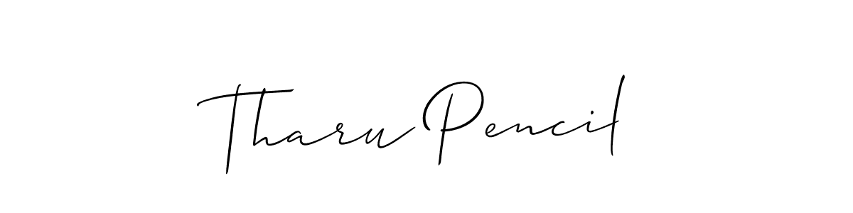 Make a beautiful signature design for name Tharu Pencil. With this signature (Allison_Script) style, you can create a handwritten signature for free. Tharu Pencil signature style 2 images and pictures png