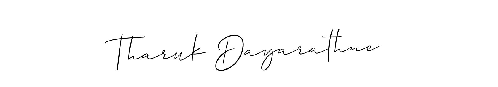 Also You can easily find your signature by using the search form. We will create Tharuk Dayarathne name handwritten signature images for you free of cost using Allison_Script sign style. Tharuk Dayarathne signature style 2 images and pictures png