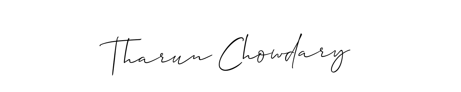 Allison_Script is a professional signature style that is perfect for those who want to add a touch of class to their signature. It is also a great choice for those who want to make their signature more unique. Get Tharun Chowdary name to fancy signature for free. Tharun Chowdary signature style 2 images and pictures png