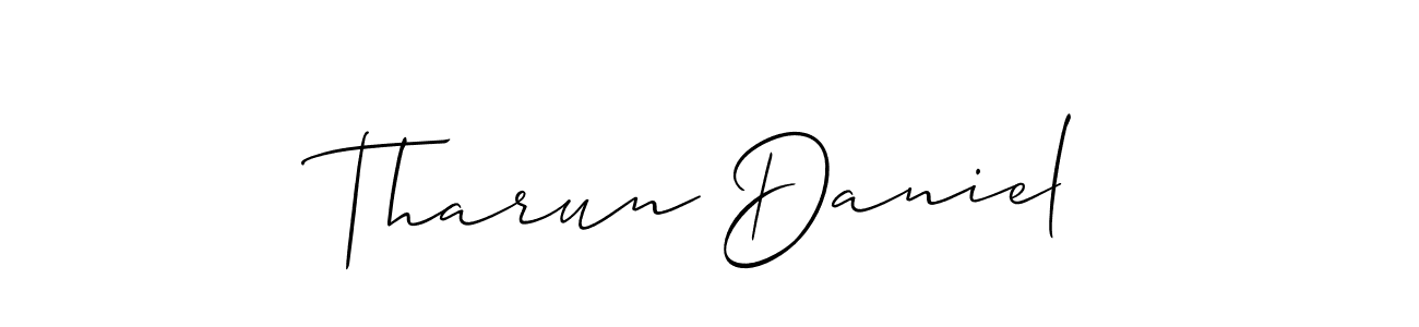 Tharun Daniel stylish signature style. Best Handwritten Sign (Allison_Script) for my name. Handwritten Signature Collection Ideas for my name Tharun Daniel. Tharun Daniel signature style 2 images and pictures png