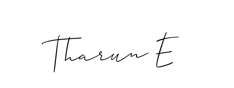 Also we have Tharun E name is the best signature style. Create professional handwritten signature collection using Allison_Script autograph style. Tharun E signature style 2 images and pictures png