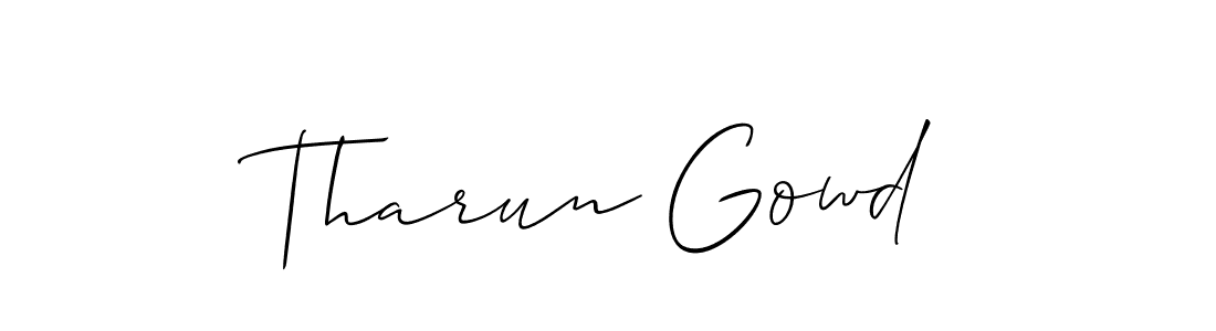 How to make Tharun Gowd name signature. Use Allison_Script style for creating short signs online. This is the latest handwritten sign. Tharun Gowd signature style 2 images and pictures png