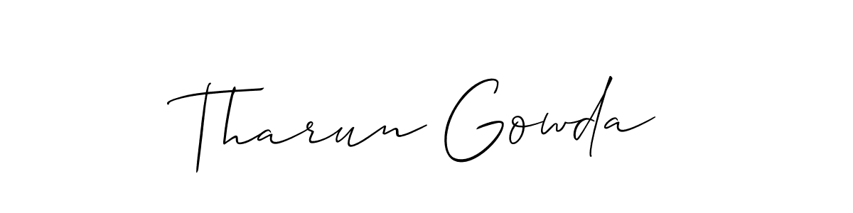 Make a short Tharun Gowda signature style. Manage your documents anywhere anytime using Allison_Script. Create and add eSignatures, submit forms, share and send files easily. Tharun Gowda signature style 2 images and pictures png