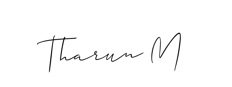 How to make Tharun M signature? Allison_Script is a professional autograph style. Create handwritten signature for Tharun M name. Tharun M signature style 2 images and pictures png