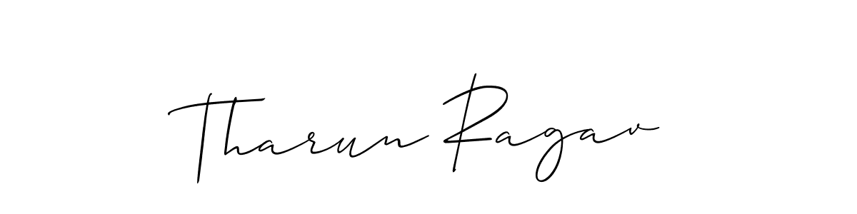 if you are searching for the best signature style for your name Tharun Ragav. so please give up your signature search. here we have designed multiple signature styles  using Allison_Script. Tharun Ragav signature style 2 images and pictures png