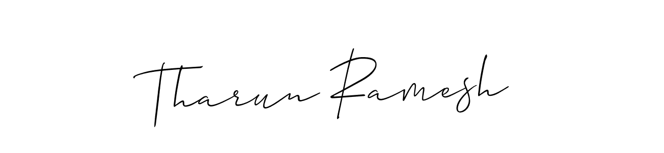 Also we have Tharun Ramesh name is the best signature style. Create professional handwritten signature collection using Allison_Script autograph style. Tharun Ramesh signature style 2 images and pictures png