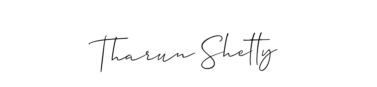 How to make Tharun Shetty signature? Allison_Script is a professional autograph style. Create handwritten signature for Tharun Shetty name. Tharun Shetty signature style 2 images and pictures png
