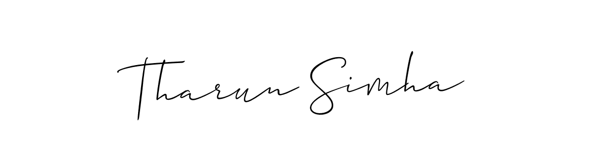 if you are searching for the best signature style for your name Tharun Simha. so please give up your signature search. here we have designed multiple signature styles  using Allison_Script. Tharun Simha signature style 2 images and pictures png