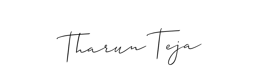 Also we have Tharun Teja name is the best signature style. Create professional handwritten signature collection using Allison_Script autograph style. Tharun Teja signature style 2 images and pictures png