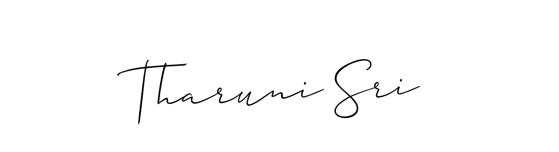 You should practise on your own different ways (Allison_Script) to write your name (Tharuni Sri) in signature. don't let someone else do it for you. Tharuni Sri signature style 2 images and pictures png