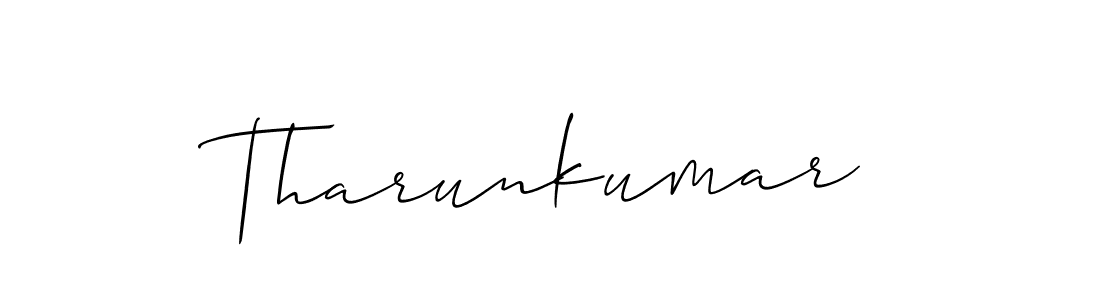 How to make Tharunkumar signature? Allison_Script is a professional autograph style. Create handwritten signature for Tharunkumar name. Tharunkumar signature style 2 images and pictures png