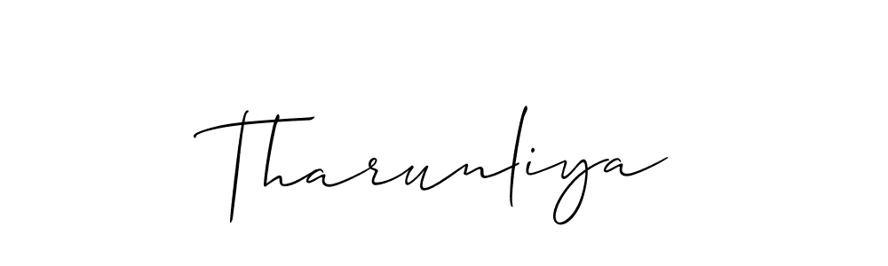 You should practise on your own different ways (Allison_Script) to write your name (Tharunliya) in signature. don't let someone else do it for you. Tharunliya signature style 2 images and pictures png
