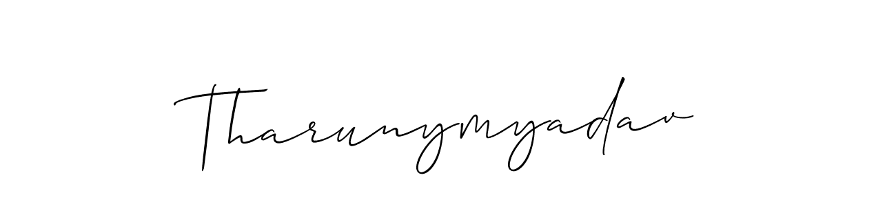 You should practise on your own different ways (Allison_Script) to write your name (Tharunymyadav) in signature. don't let someone else do it for you. Tharunymyadav signature style 2 images and pictures png