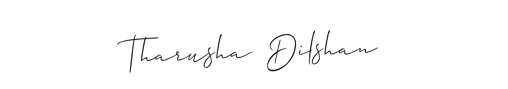 Also You can easily find your signature by using the search form. We will create Tharusha  Dilshan name handwritten signature images for you free of cost using Allison_Script sign style. Tharusha  Dilshan signature style 2 images and pictures png