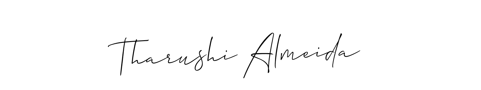 Also we have Tharushi Almeida name is the best signature style. Create professional handwritten signature collection using Allison_Script autograph style. Tharushi Almeida signature style 2 images and pictures png