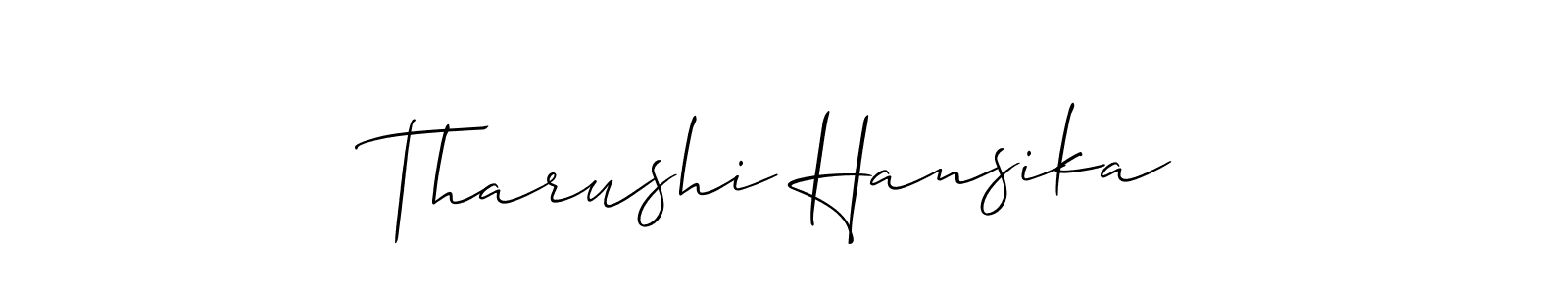 Tharushi Hansika stylish signature style. Best Handwritten Sign (Allison_Script) for my name. Handwritten Signature Collection Ideas for my name Tharushi Hansika. Tharushi Hansika signature style 2 images and pictures png