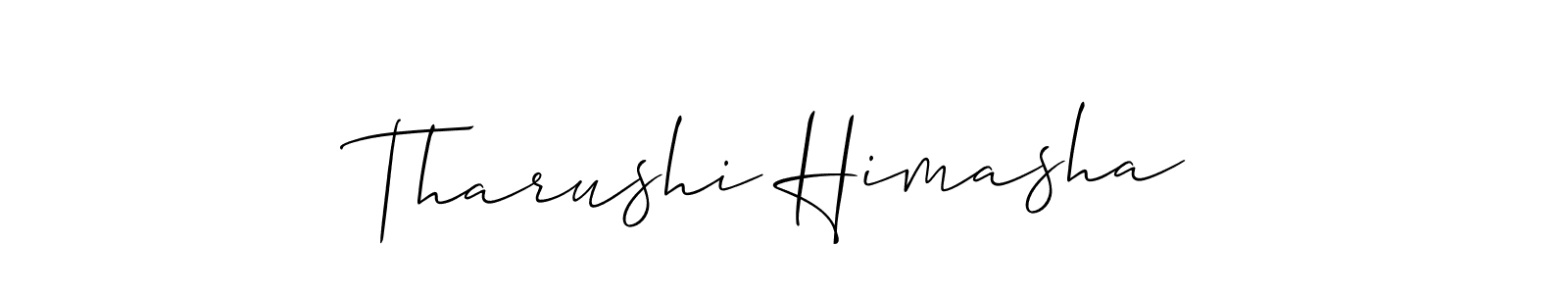 Also we have Tharushi Himasha name is the best signature style. Create professional handwritten signature collection using Allison_Script autograph style. Tharushi Himasha signature style 2 images and pictures png