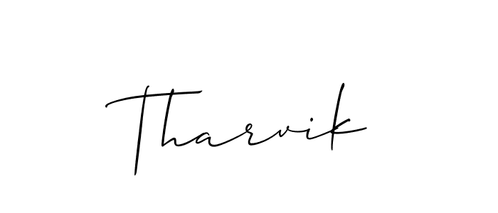 The best way (Allison_Script) to make a short signature is to pick only two or three words in your name. The name Tharvik include a total of six letters. For converting this name. Tharvik signature style 2 images and pictures png