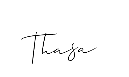 How to make Thasa signature? Allison_Script is a professional autograph style. Create handwritten signature for Thasa name. Thasa signature style 2 images and pictures png