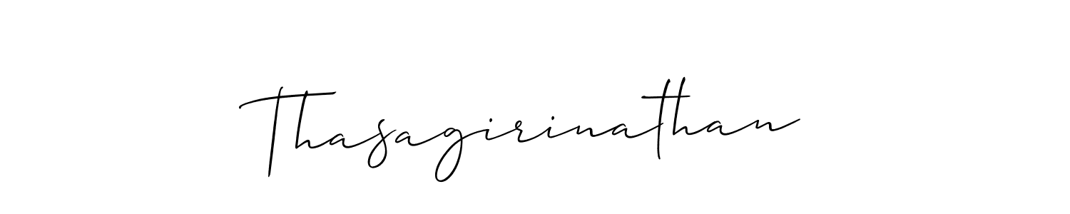 How to make Thasagirinathan signature? Allison_Script is a professional autograph style. Create handwritten signature for Thasagirinathan name. Thasagirinathan signature style 2 images and pictures png