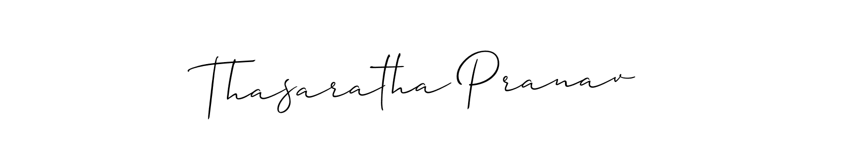 Create a beautiful signature design for name Thasaratha Pranav. With this signature (Allison_Script) fonts, you can make a handwritten signature for free. Thasaratha Pranav signature style 2 images and pictures png