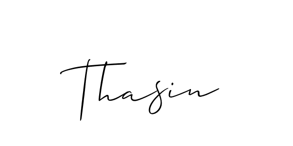 Thasin stylish signature style. Best Handwritten Sign (Allison_Script) for my name. Handwritten Signature Collection Ideas for my name Thasin. Thasin signature style 2 images and pictures png