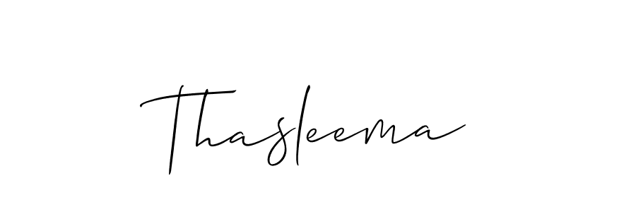 Also we have Thasleema name is the best signature style. Create professional handwritten signature collection using Allison_Script autograph style. Thasleema signature style 2 images and pictures png