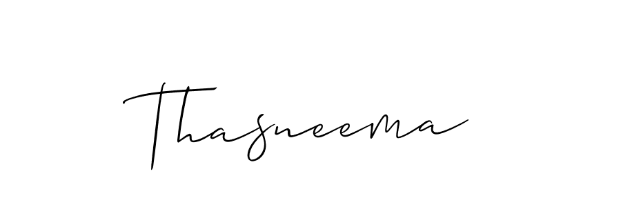 Make a beautiful signature design for name Thasneema. With this signature (Allison_Script) style, you can create a handwritten signature for free. Thasneema signature style 2 images and pictures png