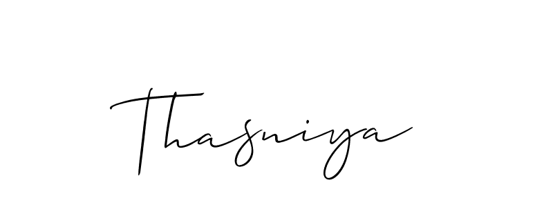 Also You can easily find your signature by using the search form. We will create Thasniya name handwritten signature images for you free of cost using Allison_Script sign style. Thasniya signature style 2 images and pictures png