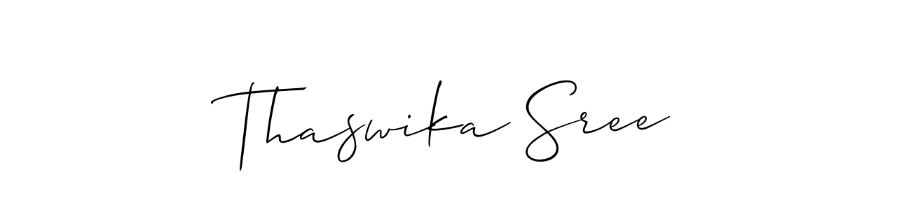 How to make Thaswika Sree signature? Allison_Script is a professional autograph style. Create handwritten signature for Thaswika Sree name. Thaswika Sree signature style 2 images and pictures png