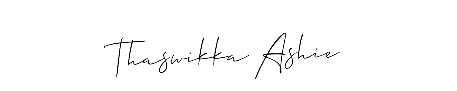 Create a beautiful signature design for name Thaswikka Ashie. With this signature (Allison_Script) fonts, you can make a handwritten signature for free. Thaswikka Ashie signature style 2 images and pictures png